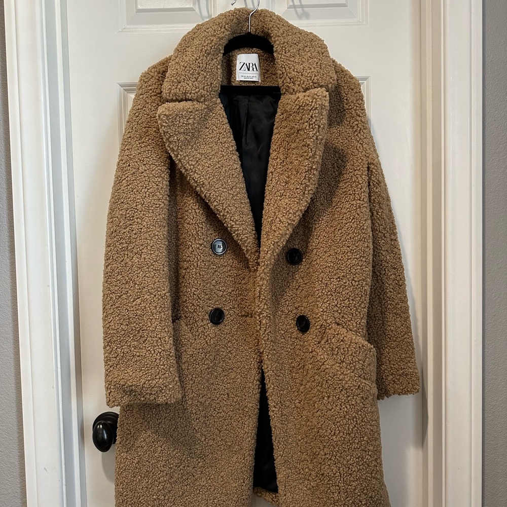Zara Brown Teddy Coat